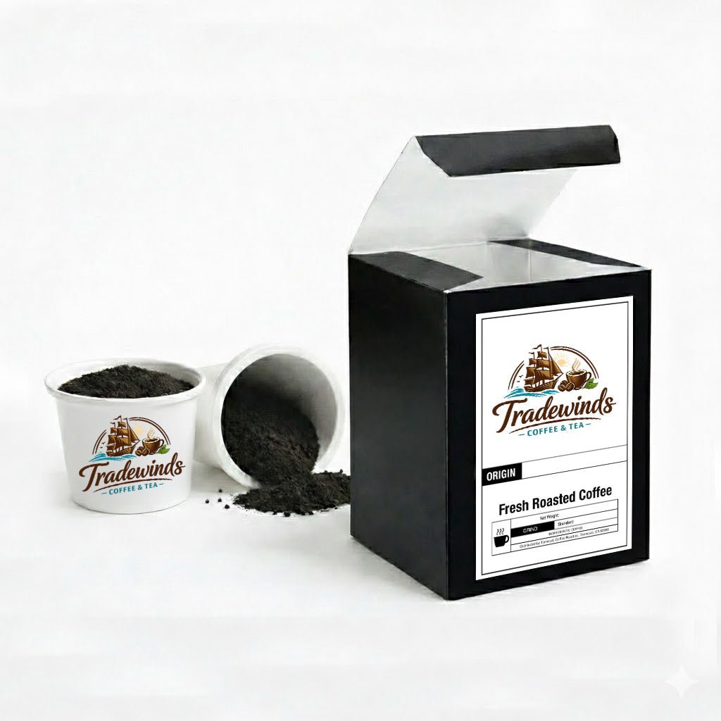 60 PACK SINGLE SERVE COFFEE CAPSULES - Tradewinds Coffee and Tea Co.